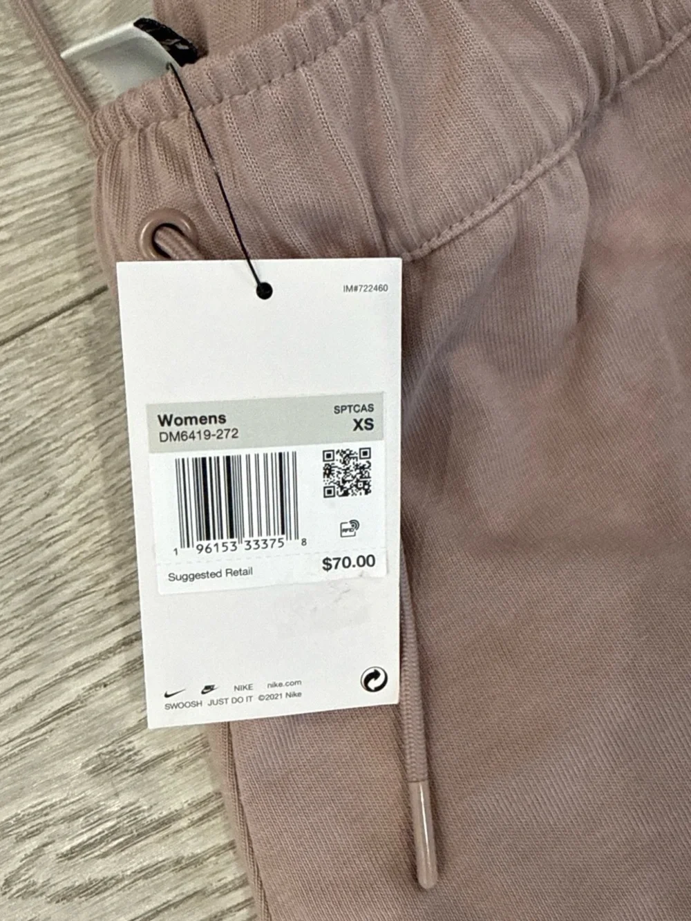 Nike Kids Mauve Joggers with White Swoosh
